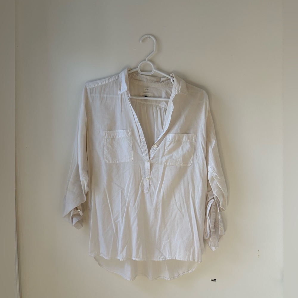 Women's White Button-Up Blouse (The Loft)